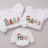 Personalized Mama Dada Family Christmas Sweatshirt, Retro Christmas Matching Outfit