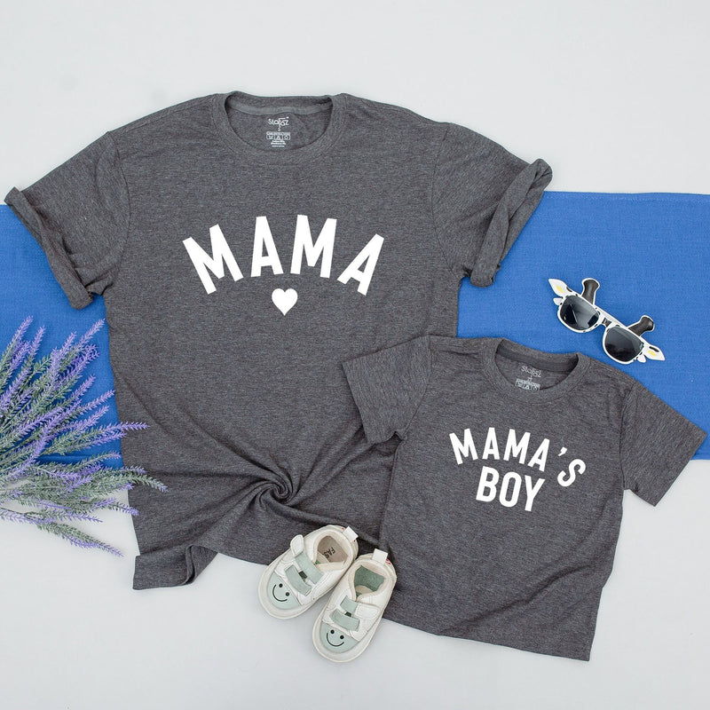 Personalized Mama and Mama's Boy Matching Shirts with Heart Design Soft Cotton Family Outfits for Mom and Toddler Gift Idea