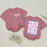 Personalized Mama and Mini Summer Shirts with Seashell Design, Matching Beach Outfits for Family Vacation, Custom Names Toddler Baby Tee