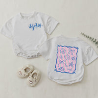 Personalized Mama and Mini Summer Shirts with Seashell Design, Matching Beach Outfits for Family Vacation, Custom Names Toddler Baby Tee