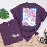 Personalized Mama and Mini Summer Shirts with Seashell Design, Matching Beach Outfits for Family Vacation, Custom Names Toddler Baby Tee