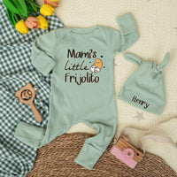 Personalized Mami’s Little Frijolito Baby Bodysuit with Cute Cartoon Bean Design, Soft Cotton Newborn Outfit or Unique Baby Shower Gift