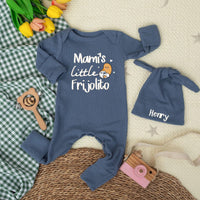 Personalized Mami’s Little Frijolito Baby Bodysuit with Cute Cartoon Bean Design, Soft Cotton Newborn Outfit or Unique Baby Shower Gift