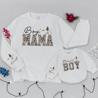 Personalized Matching Boy Mama and Mama's Boy Sweatshirts, Custom Mommy and Me Outfits, Soft Cotton Hunting Season Gift for Mom and Son