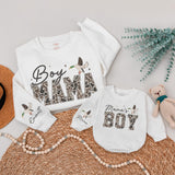 Personalized Matching Boy Mama and Mama's Boy Sweatshirts, Custom Mommy and Me Outfits, Soft Cotton Hunting Season Gift for Mom and Son