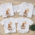Personalized Matching Family Bear 1st Birthday Outfit, Custom Baby Romper and T-Shirts, Soft Cotton, Perfect for Milestone Photoshoots