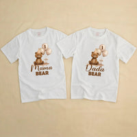 Personalized Matching Family Bear 1st Birthday Outfit, Custom Baby Romper and T-Shirts, Soft Cotton, Perfect for Milestone Photoshoots
