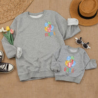 Personalized Matching Family Birthday Shirts with Balloon Design for 1st Birthday Party, Custom Mom Dad Baby Outfits, Soft Cotton Clothes