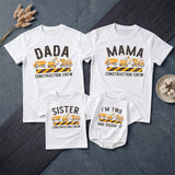 Personalized Matching Family Construction Crew Shirts, I’m Two and Diggin’ It Toddler Birthday Outfit, Custom Name and Age Cotton Tees