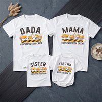 Personalized Matching Family Construction Crew Shirts, I’m Two and Diggin’ It Toddler Birthday Outfit, Custom Name and Age Cotton Tees