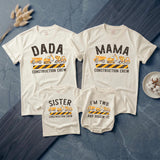 Personalized Matching Family Construction Crew Shirts, I’m Two and Diggin’ It Toddler Birthday Outfit, Custom Name and Age Cotton Tees
