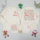 Personalized Matching Family The Cookie Crew Christmas Sweatshirt, Soft Cotton Holiday Baking Shirt for Mom, Dad & Kids Winter Gift Set