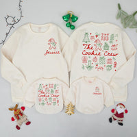 Personalized Matching Family The Cookie Crew Christmas Sweatshirt, Soft Cotton Holiday Baking Shirt for Mom, Dad & Kids Winter Gift Set