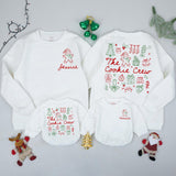 Personalized Matching Family The Cookie Crew Christmas Sweatshirt, Soft Cotton Holiday Baking Shirt for Mom, Dad & Kids Winter Gift Set