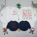 Personalized Matching Family The Cookie Crew Christmas Sweatshirt, Soft Cotton Holiday Baking Shirt for Mom, Dad & Kids Winter Gift Set