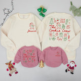 Personalized Matching Family The Cookie Crew Christmas Sweatshirt, Soft Cotton Holiday Baking Shirt for Mom, Dad & Kids Winter Gift Set