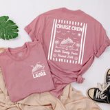 Personalized Matching Family Cruise Crew Shirts and Baby Romper, Custom Destination Tee for Summer Trips, Soft Cotton for Kids and Adults