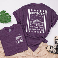 Personalized Matching Family Cruise Crew Shirts and Baby Romper, Custom Destination Tee for Summer Trips, Soft Cotton for Kids and Adults
