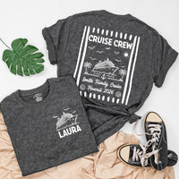 Personalized Matching Family Cruise Crew Shirts and Baby Romper, Custom Destination Tee for Summer Trips, Soft Cotton for Kids and Adults