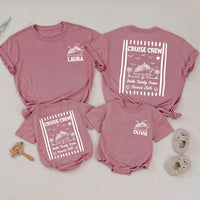 Personalized Matching Family Cruise Crew Shirts and Baby Romper, Custom Destination Tee for Summer Trips, Soft Cotton for Kids and Adults