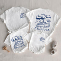 Personalized Matching Family Cruise Shirts & Baby Rompers, Nautical Smith Family Vacation 2026, Soft Cotton Tee for Kids, Mom, Dad
