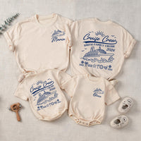 Personalized Matching Family Cruise Shirts & Baby Rompers, Nautical Smith Family Vacation 2026, Soft Cotton Tee for Kids, Mom, Dad