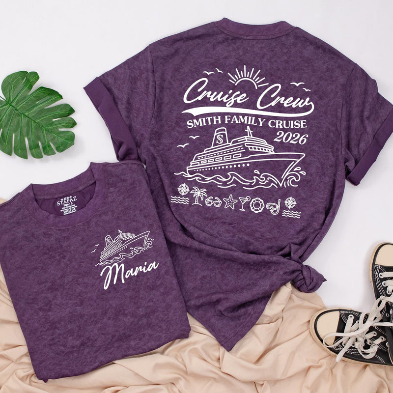 Personalized Matching Family Cruise Shirts & Baby Rompers, Nautical Smith Family Vacation 2026, Soft Cotton Tee for Kids, Mom, Dad