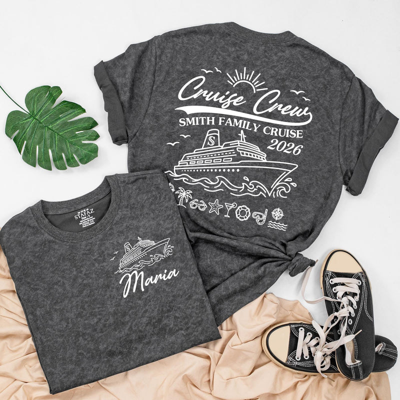 Personalized Matching Family Cruise Shirts & Baby Rompers, Nautical Smith Family Vacation 2026, Soft Cotton Tee for Kids, Mom, Dad