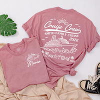 Personalized Matching Family Cruise Shirts & Baby Rompers, Nautical Smith Family Vacation 2026, Soft Cotton Tee for Kids, Mom, Dad