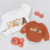 Personalized Matching Family Pumpkin Shirts - Mama, Dada, Little Pumpkin Fall Tees - Custom Names on Soft Cotton for Autumn Outings