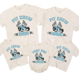 Personalized Matching Family Racing Shirts with Pit Crew Design, Fast One Romper for Baby's 1st Birthday, Soft Cotton for All Ages