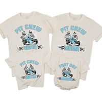 Personalized Matching Family Racing Shirts with Pit Crew Design, Fast One Romper for Baby's 1st Birthday, Soft Cotton for All Ages
