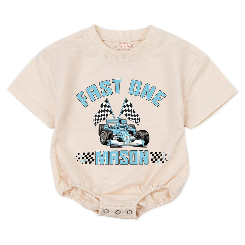 Personalized Matching Family Racing Shirts with Pit Crew Design, Fast One Romper for Baby's 1st Birthday, Soft Cotton for All Ages