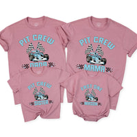 Personalized Matching Family Racing Shirts with Pit Crew Design, Fast One Romper for Baby's 1st Birthday, Soft Cotton for All Ages