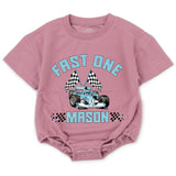 Personalized Matching Family Racing Shirts with Pit Crew Design, Fast One Romper for Baby's 1st Birthday, Soft Cotton for All Ages