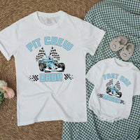 Personalized Matching Family Racing Shirts with Pit Crew Design, Fast One Romper for Baby's 1st Birthday, Soft Cotton for All Ages