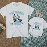 Personalized Matching Family Racing Shirts with Pit Crew Design, Fast One Romper for Baby's 1st Birthday, Soft Cotton for All Ages