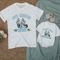 Personalized Matching Family Racing Shirts with Pit Crew Design, Fast One Romper for Baby's 1st Birthday, Soft Cotton for All Ages