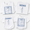 Personalized Matching Family Shirts with 'One Silly Goose' Artwork, Custom Name & Age, Soft Cotton for Baby, Toddler, Mom, Dad, First Birthday
