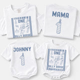 Personalized Matching Family Shirts with 'One Silly Goose' Artwork, Custom Name & Age, Soft Cotton for Baby, Toddler, Mom, Dad, First Birthday