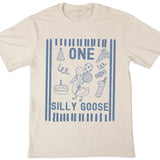 Personalized Matching Family Shirts with 'One Silly Goose' Artwork, Custom Name & Age, Soft Cotton for Baby, Toddler, Mom, Dad, First Birthday