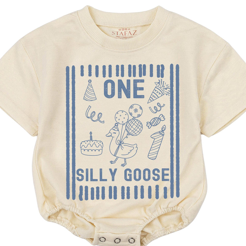 Personalized Matching Family Shirts with 'One Silly Goose' Artwork, Custom Name & Age, Soft Cotton for Baby, Toddler, Mom, Dad, First Birthday