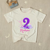 Personalized Mermaid 2nd Birthday Silk Banner with Name, Under the Sea Party Decor for Toddler Girls, Custom Birthday Celebration Sign