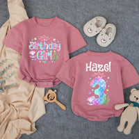 Personalized Mermaid Birthday Outfit for Girls with Custom Name and Age, Bubble Romper for Baby or Toddler Under the Sea Party Gift