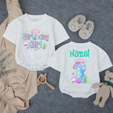 Personalized Mermaid Birthday Outfit for Girls with Custom Name and Age, Bubble Romper for Baby or Toddler Under the Sea Party Gift