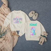 Personalized Mermaid Birthday Outfit for Girls with Custom Name and Age, Bubble Romper for Baby or Toddler Under the Sea Party Gift