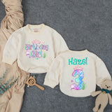 Personalized Mermaid Birthday Outfit for Girls with Custom Name and Age, Bubble Romper for Baby or Toddler Under the Sea Party Gift