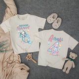 Personalized Mermaid Birthday Romper for Kids, Custom Name and Age, Soft Cotton Bubble Outfit, Matching Family Under the Sea Theme