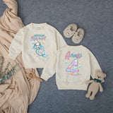 Personalized Mermaid Birthday Romper for Kids, Custom Name and Age, Soft Cotton Bubble Outfit, Matching Family Under the Sea Theme