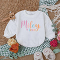 Personalized Miley Grace Baby Romper with Daisies Soft Cotton Baby Girl Outfit Pastel Pink Orange Coming Home Newborn Gift